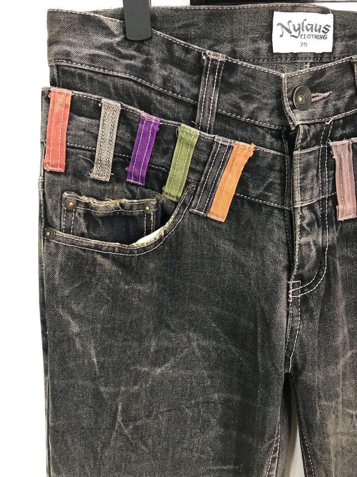 Comme des Garcons × Undercover Vintage 90s NYLAUS Japan Double Waist Clawmark Distres Jeans Size US 30 / EU 46 - 5 Thumbnail