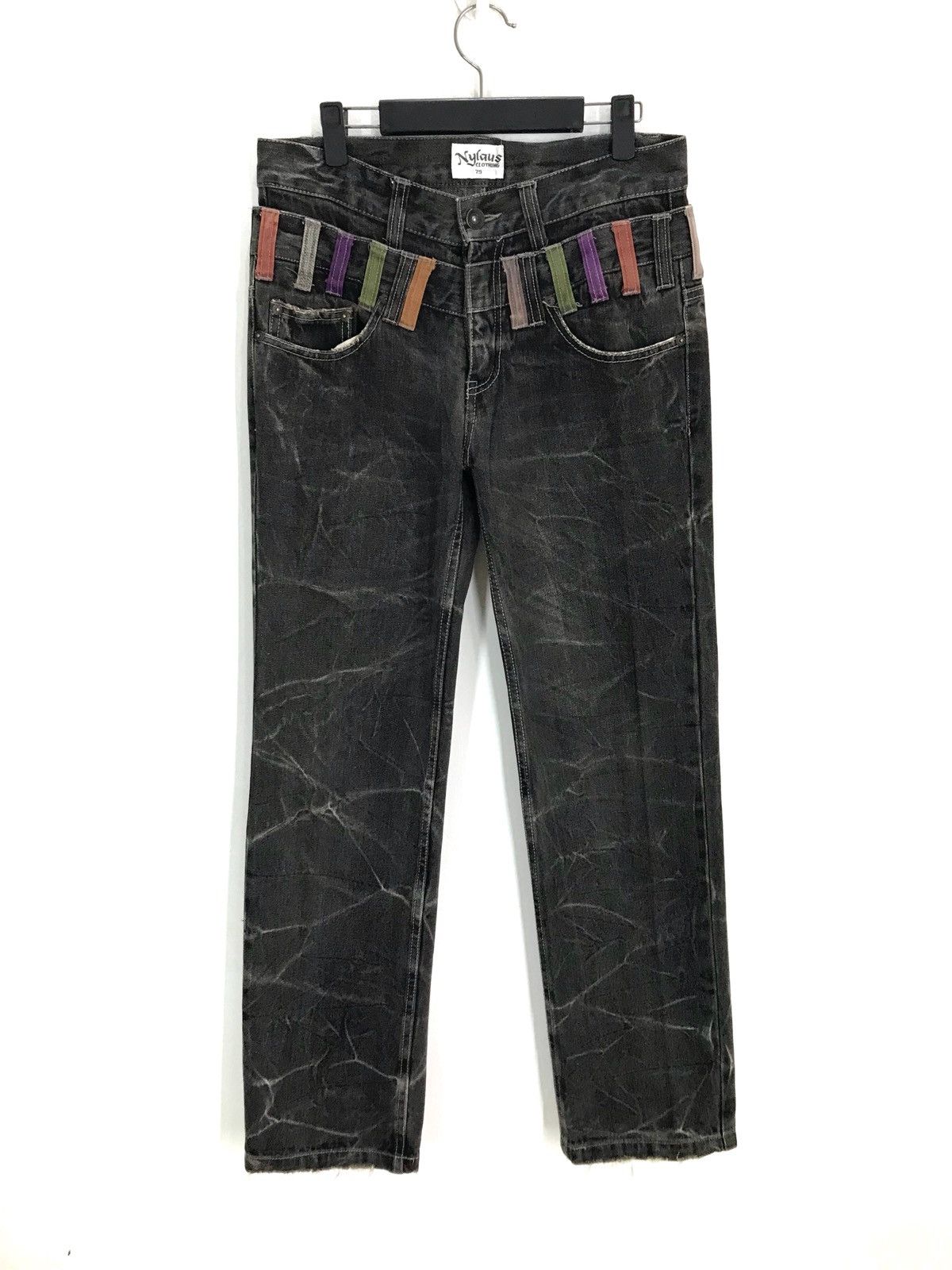 Comme des Garcons × Undercover Vintage 90s NYLAUS Japan Double Waist Clawmark Distres Jeans Size US 30 / EU 46 - 1 Thumbnail