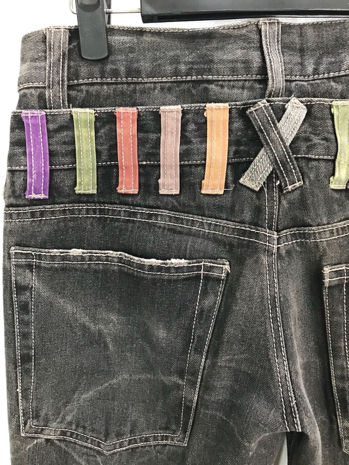 Comme des Garcons × Undercover Vintage 90s NYLAUS Japan Double Waist Clawmark Distres Jeans Size US 30 / EU 46 - 8 Thumbnail