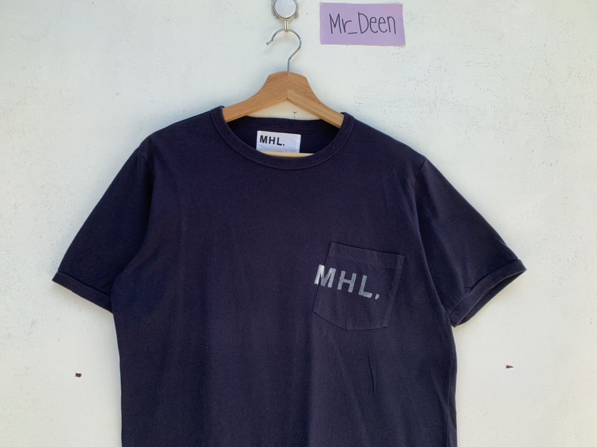 image of Vintage Margaret Howell Big Logo Pocket Tee in Blue, Men's (Size Large)