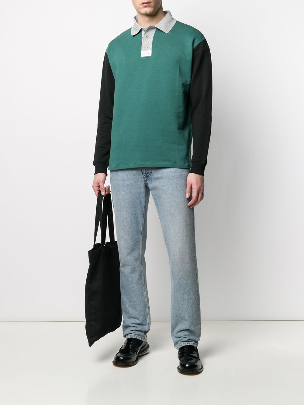 Gosha Rubchinskiy Panelled Long Sleeve Polo Shirt Size US L / EU 52-54 / 3 - 3 Thumbnail