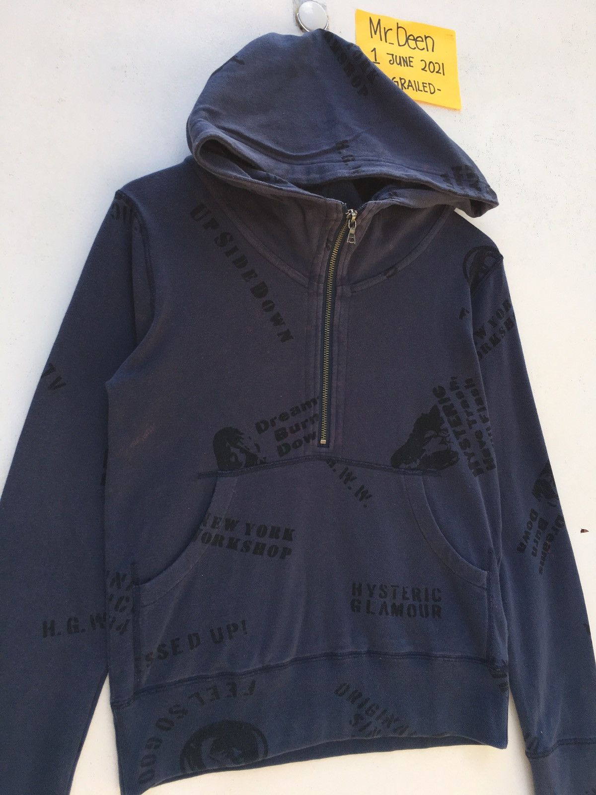 Hysteric Glamour Vintage Rare Hysteric Glamour Half Zip Up Hoodie Size US XS / EU 42 / 0 - 6 Thumbnail