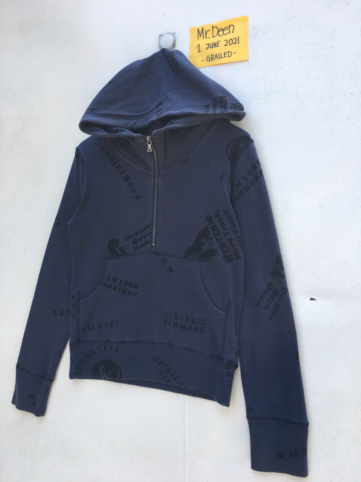 Hysteric Glamour Vintage Rare Hysteric Glamour Half Zip Up Hoodie Size US XS / EU 42 / 0 - 4 Thumbnail