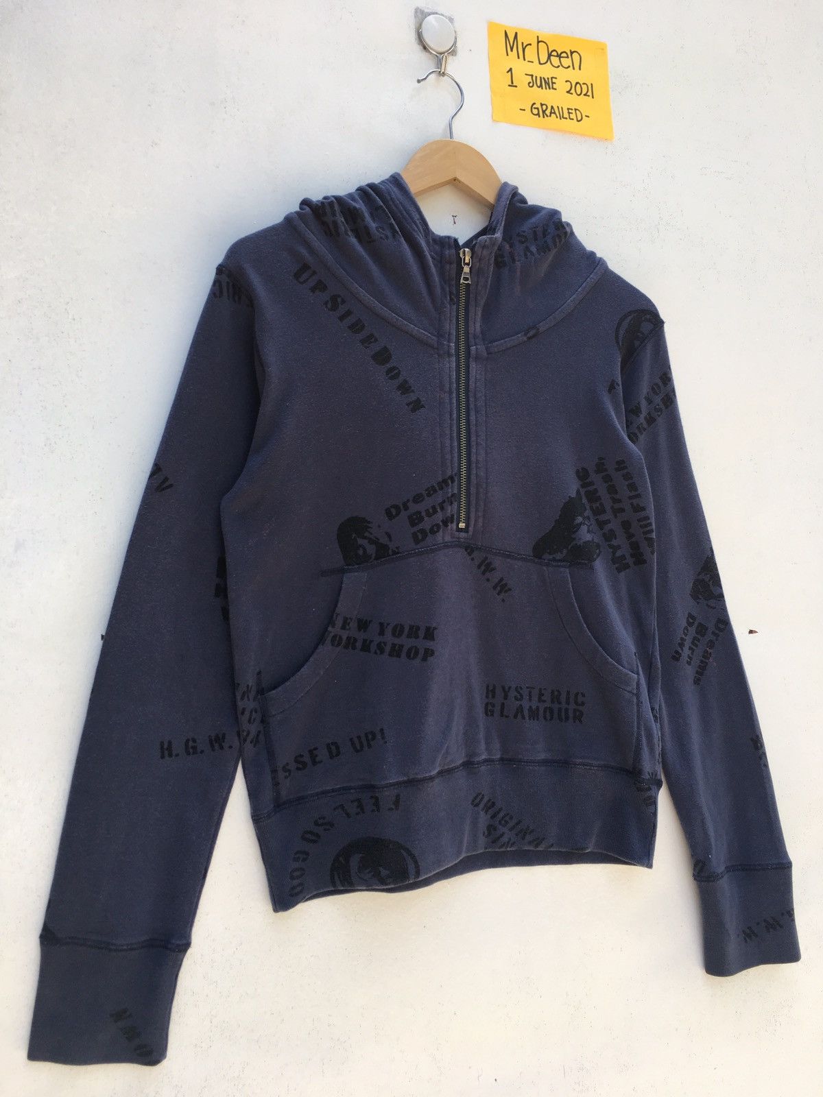 Hysteric Glamour Vintage Rare Hysteric Glamour Half Zip Up Hoodie Size US XS / EU 42 / 0 - 11 Thumbnail