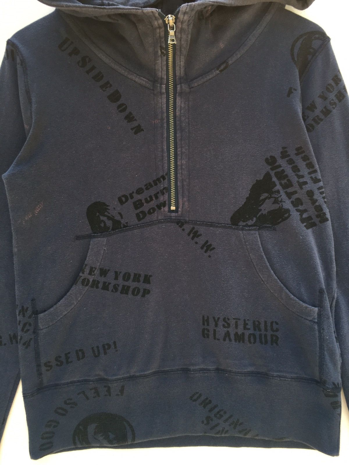 Hysteric Glamour Vintage Rare Hysteric Glamour Half Zip Up Hoodie Size US XS / EU 42 / 0 - 8 Thumbnail