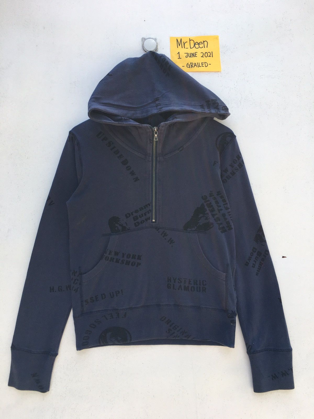 Hysteric Glamour Vintage Rare Hysteric Glamour Half Zip Up Hoodie Size US XS / EU 42 / 0 - 2 Thumbnail