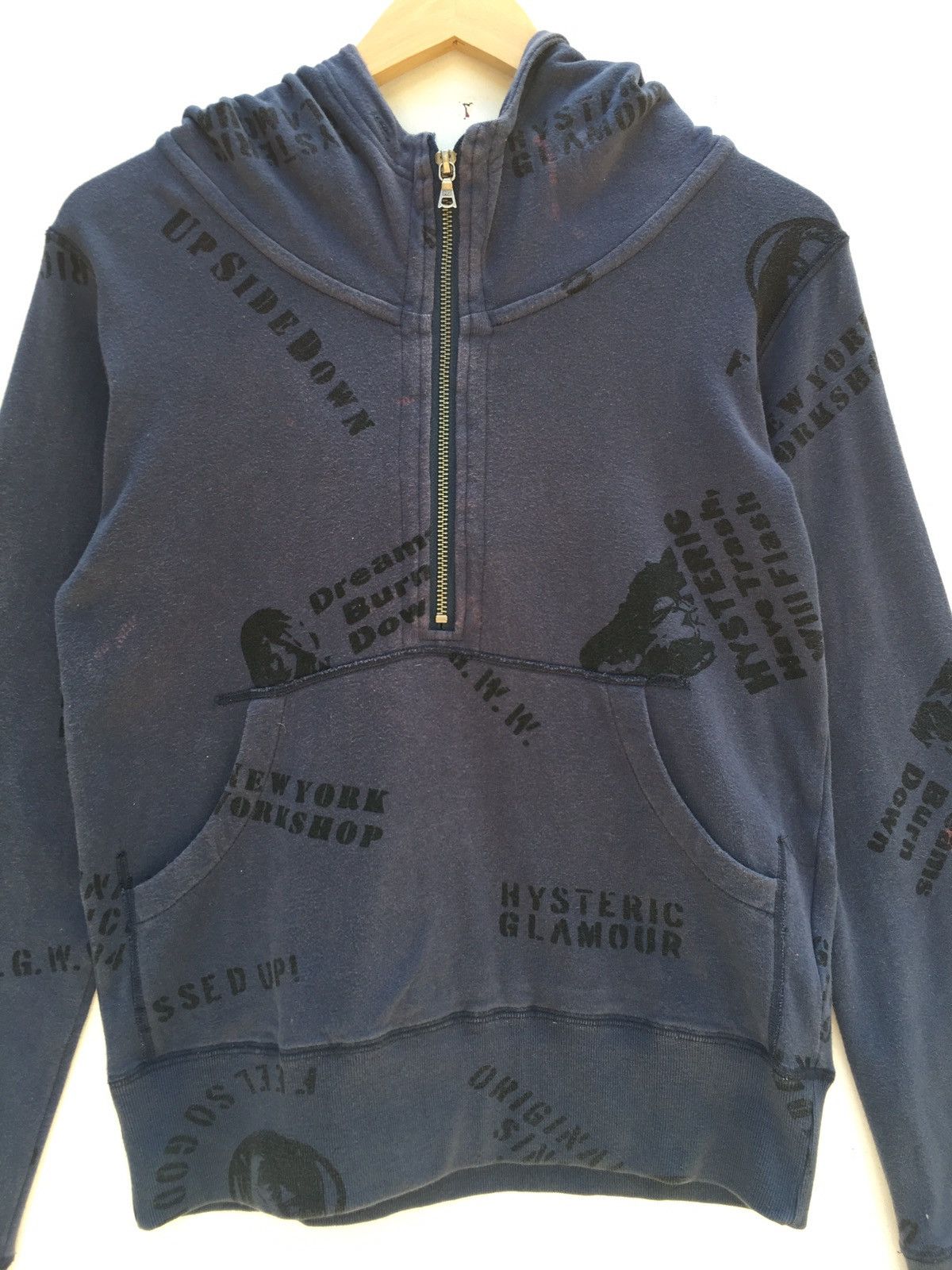 Hysteric Glamour Vintage Rare Hysteric Glamour Half Zip Up Hoodie Size US XS / EU 42 / 0 - 13 Thumbnail