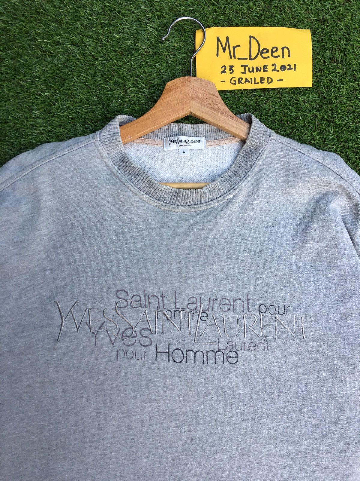 Yves Saint Laurent Vintage Yves Saint Laurent YSL Biglogo Spellout Sweatshirt Size US M / EU 48-50 / 2 - 8 Thumbnail