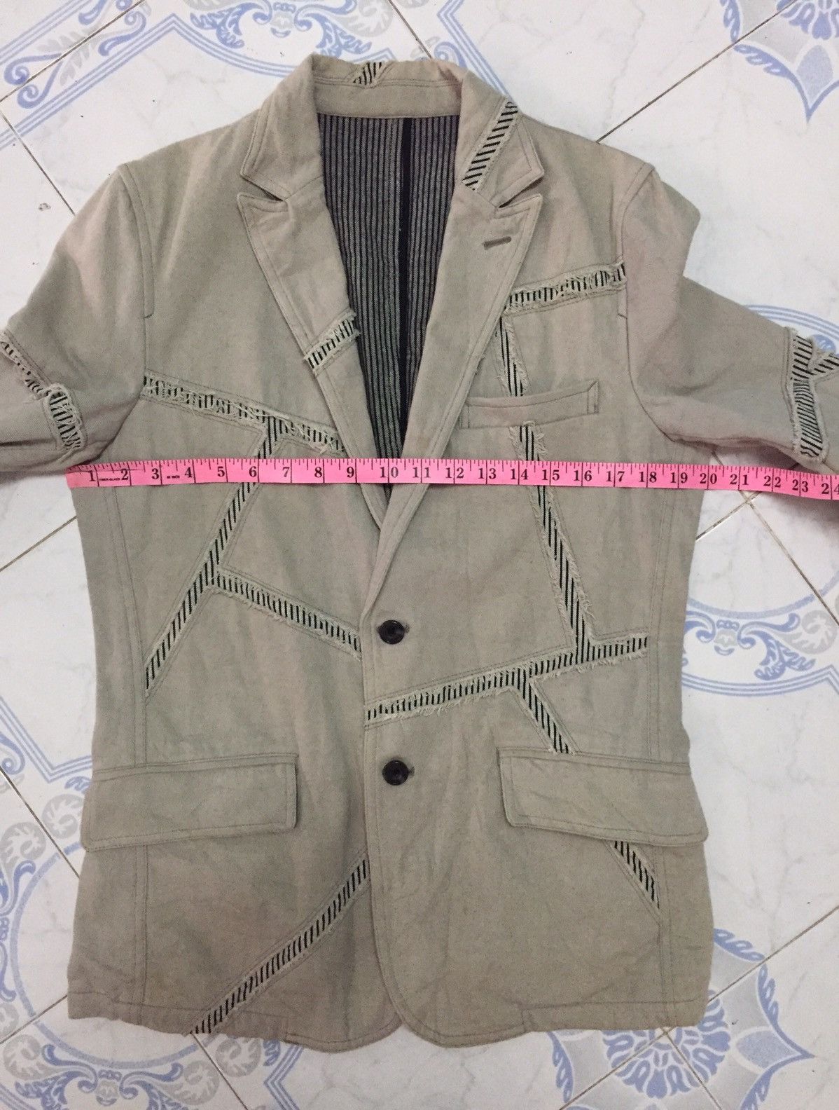 Japanese Brand Edge Rupert Distress Mosaic Patches Jacket Like Greg Lauren Size US M / EU 48-50 / 2 - 20 Thumbnail