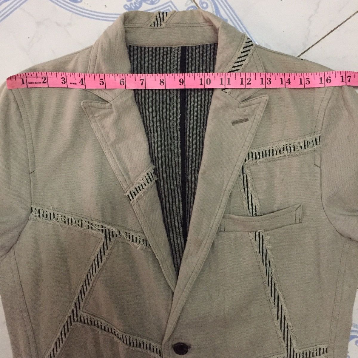 Japanese Brand Edge Rupert Distress Mosaic Patches Jacket Like Greg Lauren Size US M / EU 48-50 / 2 - 21 Thumbnail
