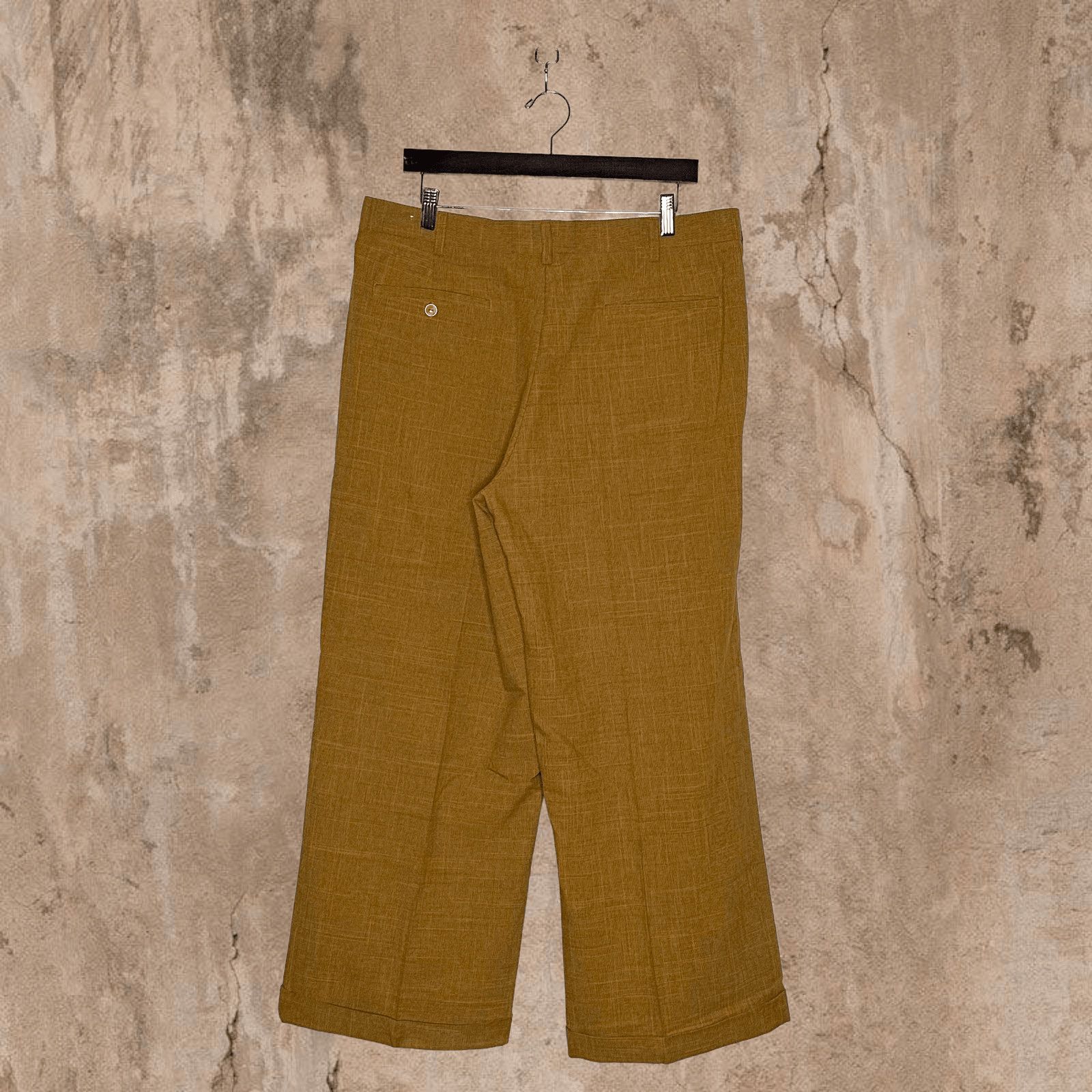 Mustard Yellow Viscose Rayon Blend Pant Straight