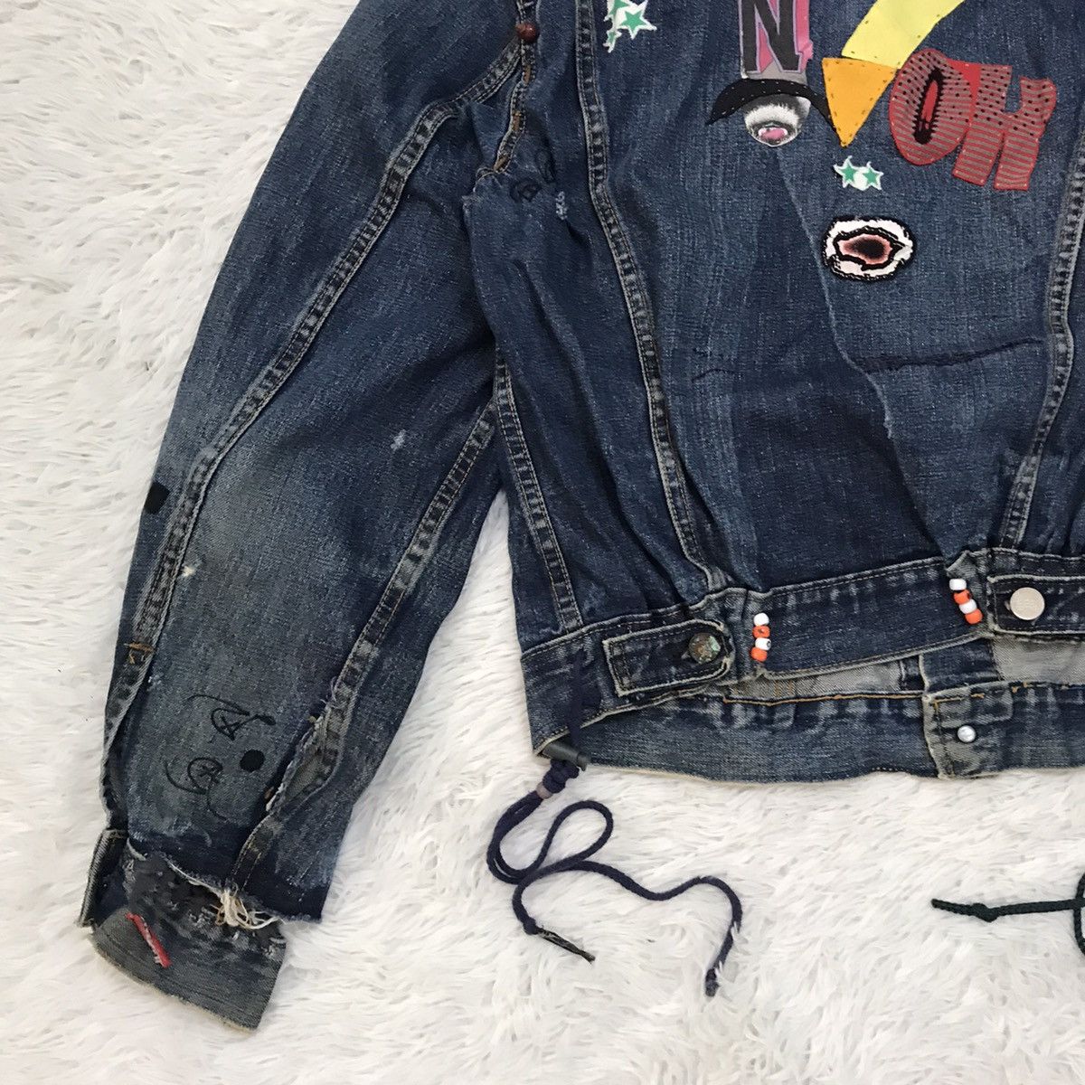 Levi's Vtg Levis Big E 521 Button Trucker Distress & Custom Jacket Size US M / EU 48-50 / 2 - 14 Thumbnail