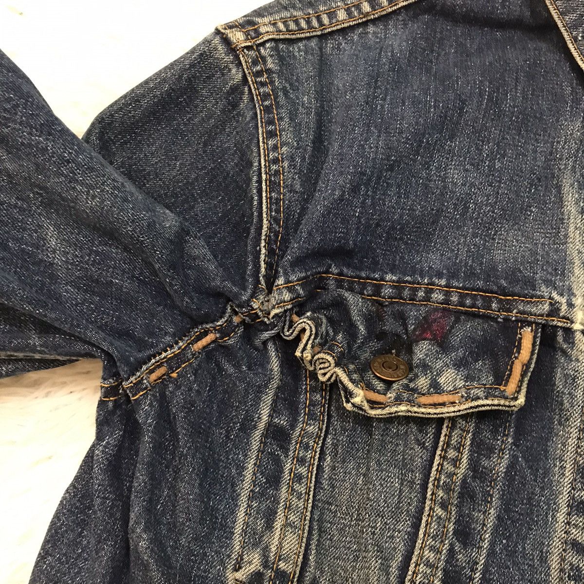 Levi's Vtg Levis Big E 521 Button Trucker Distress & Custom Jacket Size US M / EU 48-50 / 2 - 10 Thumbnail
