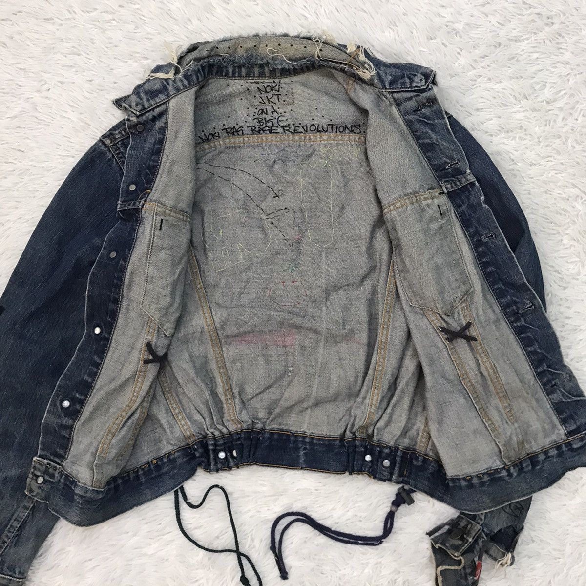 Levi's Vtg Levis Big E 521 Button Trucker Distress & Custom Jacket Size US M / EU 48-50 / 2 - 17 Thumbnail