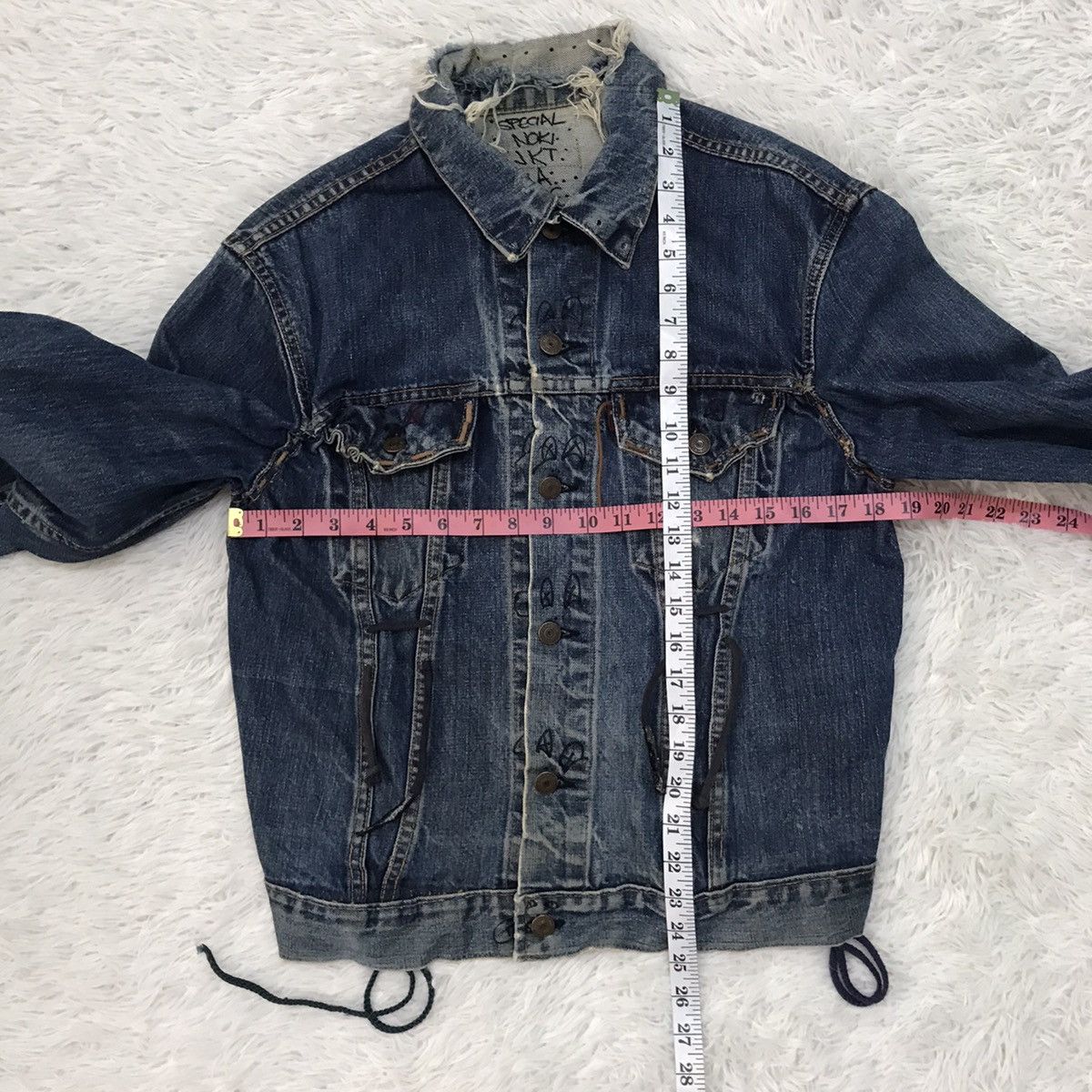 Levi's Vtg Levis Big E 521 Button Trucker Distress & Custom Jacket Size US M / EU 48-50 / 2 - 22 Thumbnail