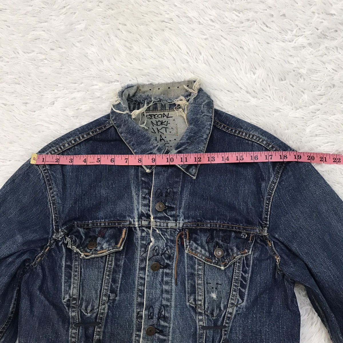 Levi's Vtg Levis Big E 521 Button Trucker Distress & Custom Jacket Size US M / EU 48-50 / 2 - 23 Thumbnail