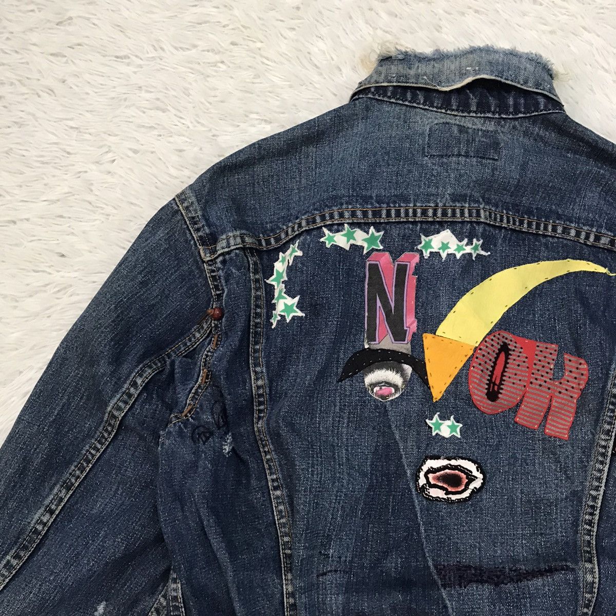 Levi's Vtg Levis Big E 521 Button Trucker Distress & Custom Jacket Size US M / EU 48-50 / 2 - 12 Thumbnail