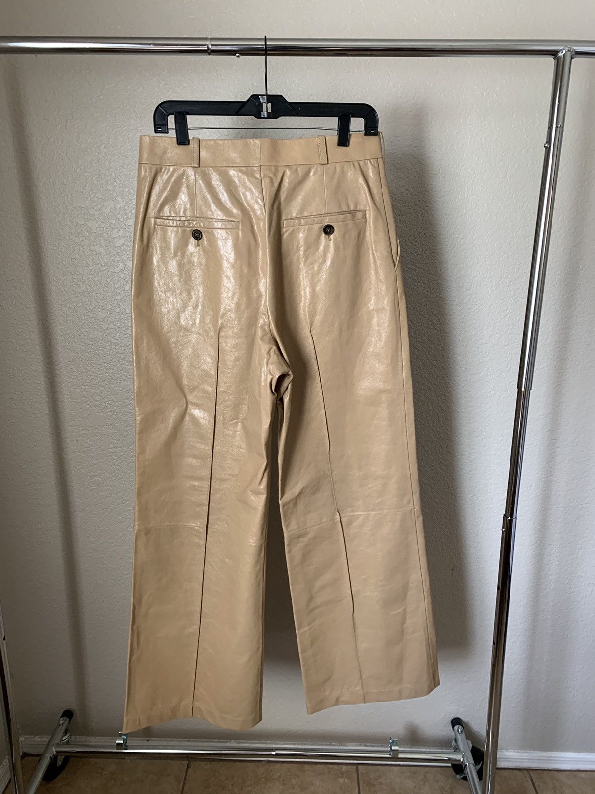 Marni $3500 Lamb Leather Wide Leg Flare Pants Size 28" / US 6 / IT 42 - 8 Thumbnail