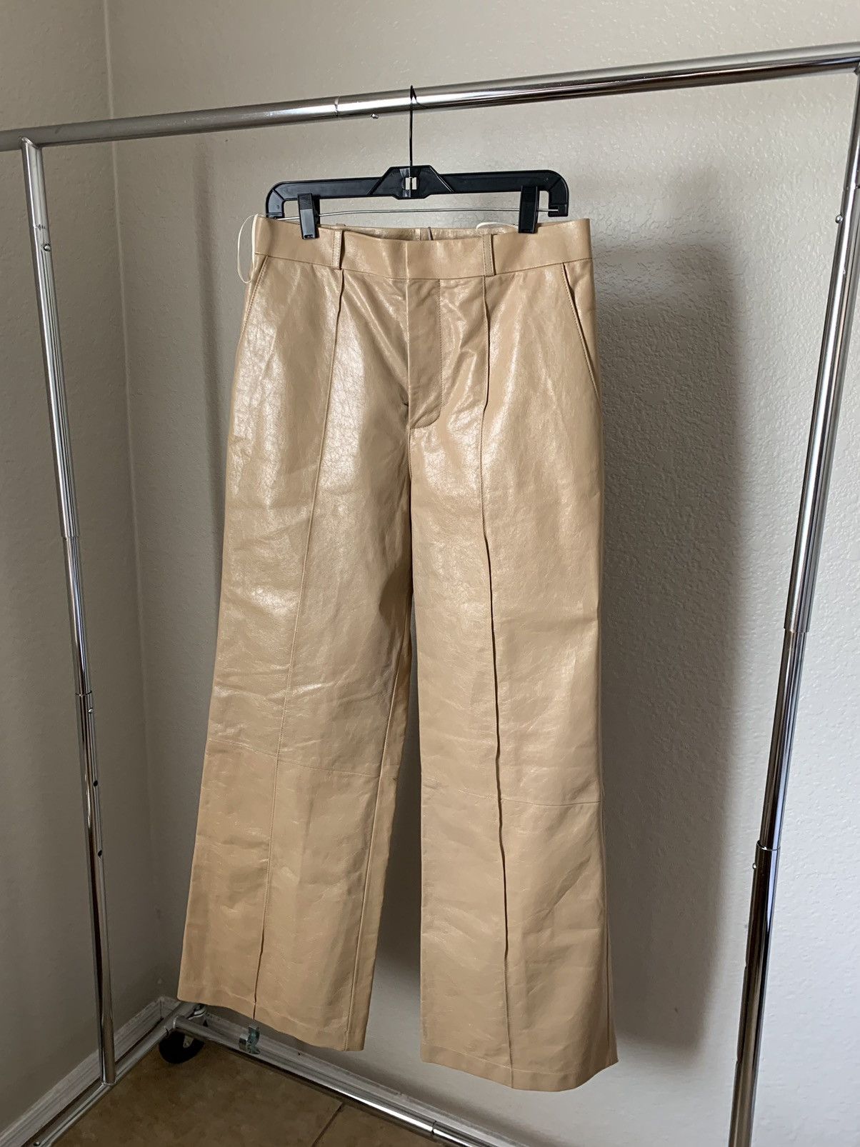 Marni $3500 Lamb Leather Wide Leg Flare Pants Size 28" / US 6 / IT 42 - 4 Thumbnail