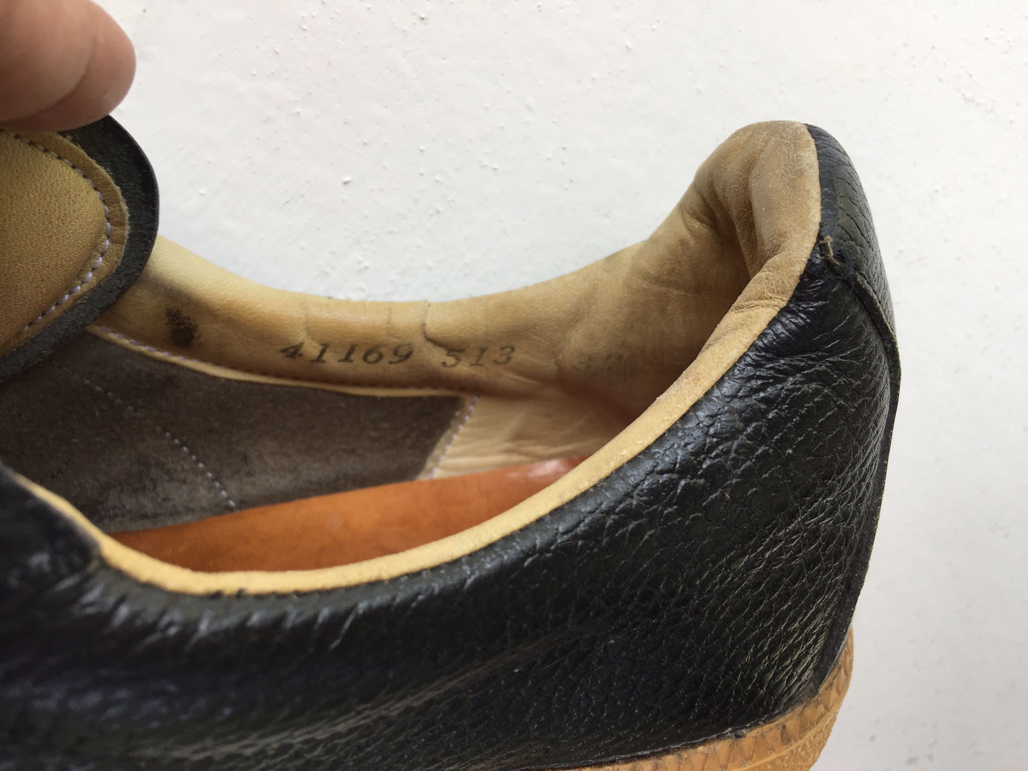 Archival 90s Helmut Lang leather sneakers Italy black