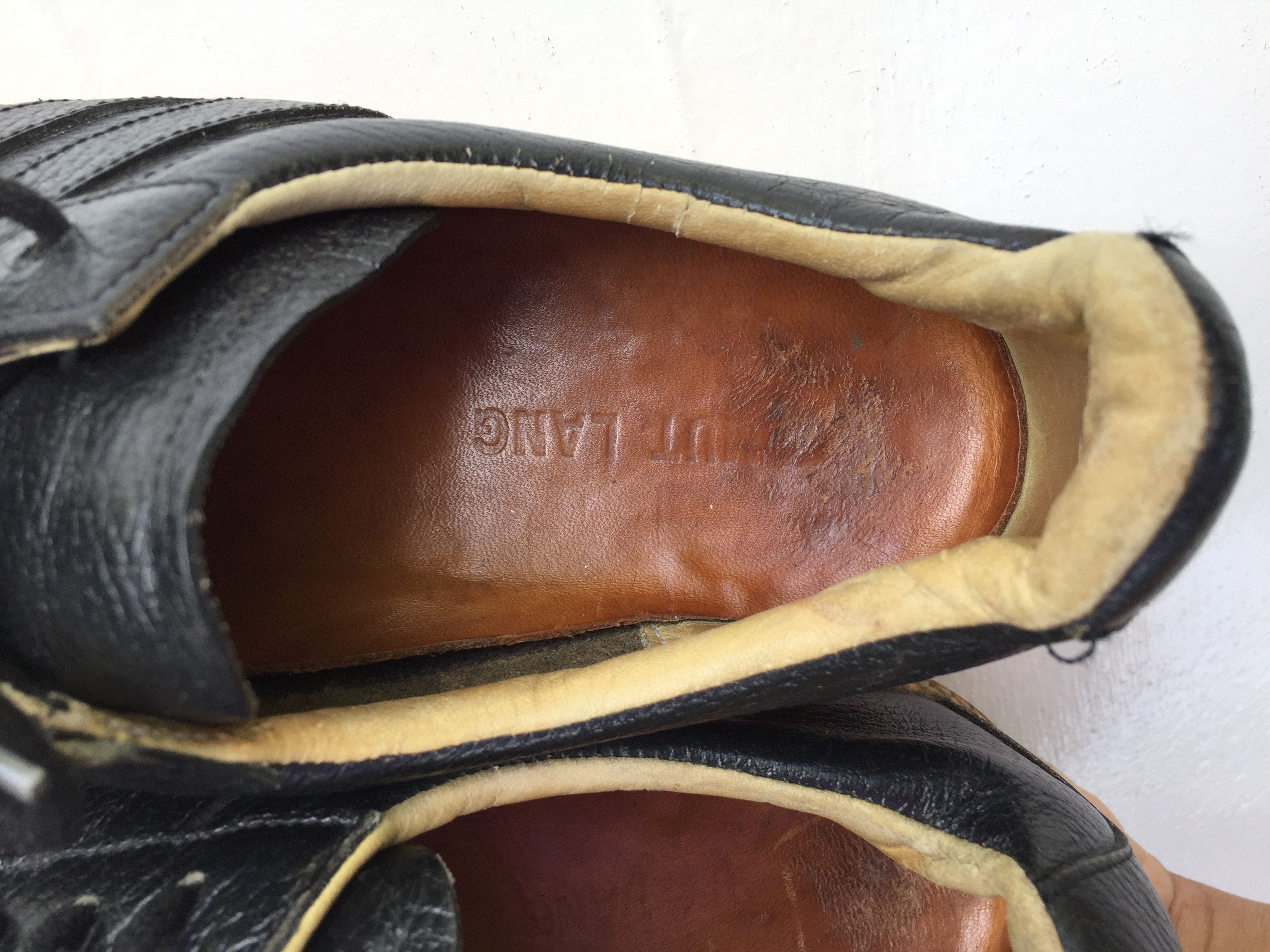 Helmut Lang Archival 90s Helmut Lang leather sneakers Italy black Size US 6.5 / EU 39-40 - 8 Thumbnail