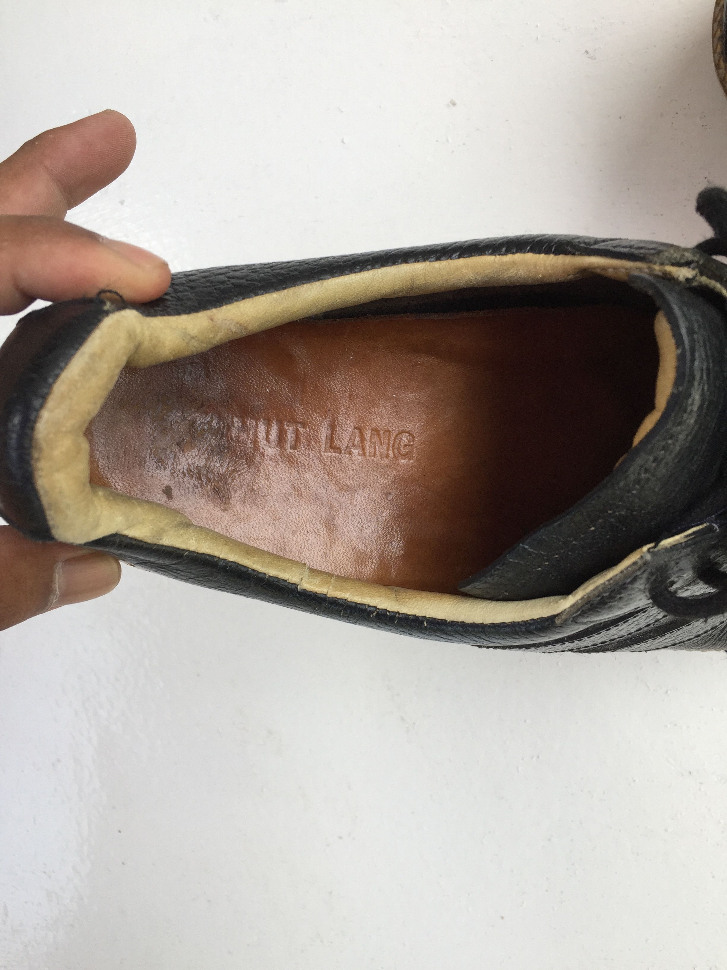 Helmut Lang Archival 90s Helmut Lang leather sneakers Italy black Size US 6.5 / EU 39-40 - 7 Thumbnail