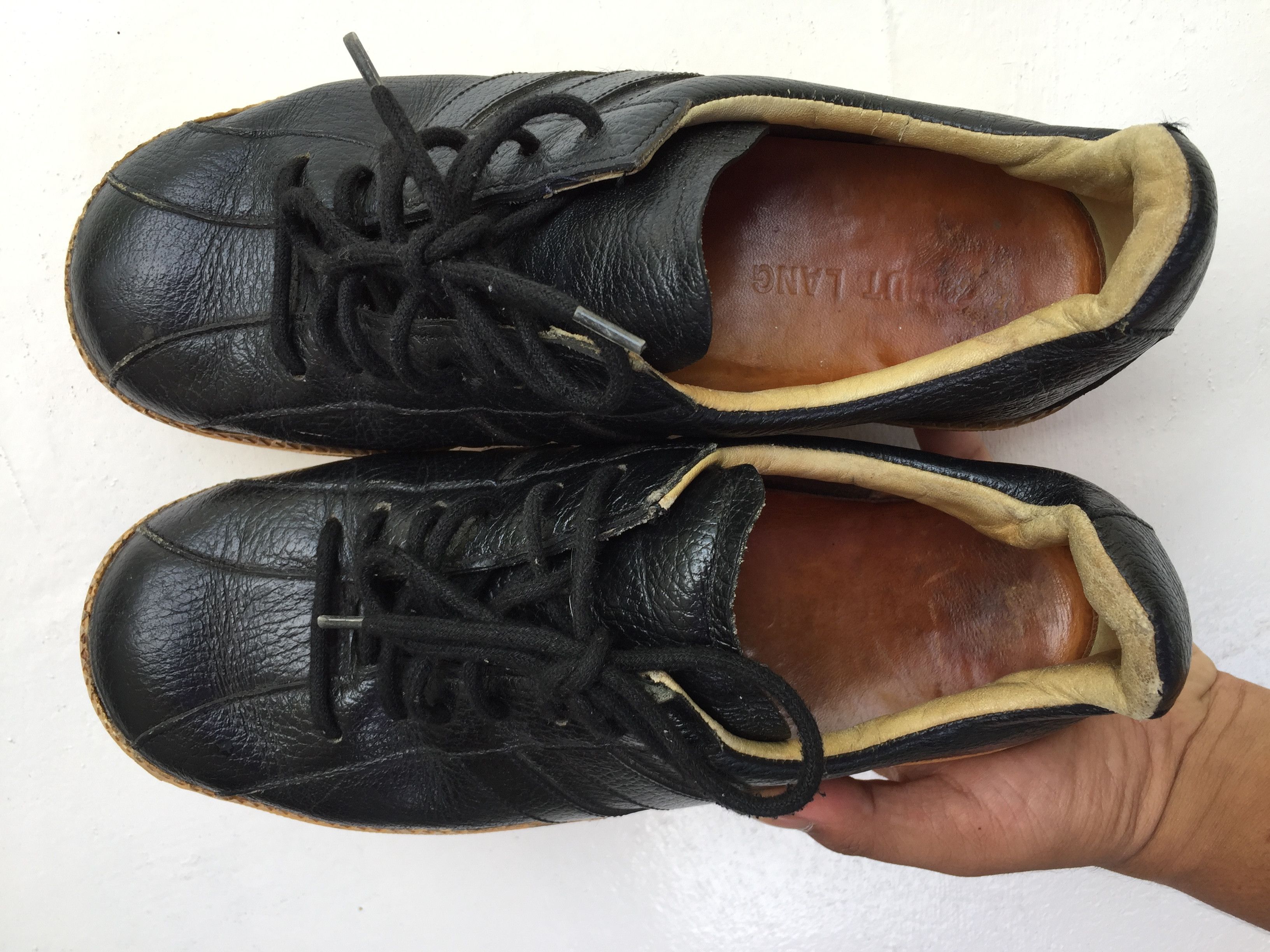 Helmut Lang Archival 90s Helmut Lang leather sneakers Italy black Size US 6.5 / EU 39-40 - 9 Thumbnail