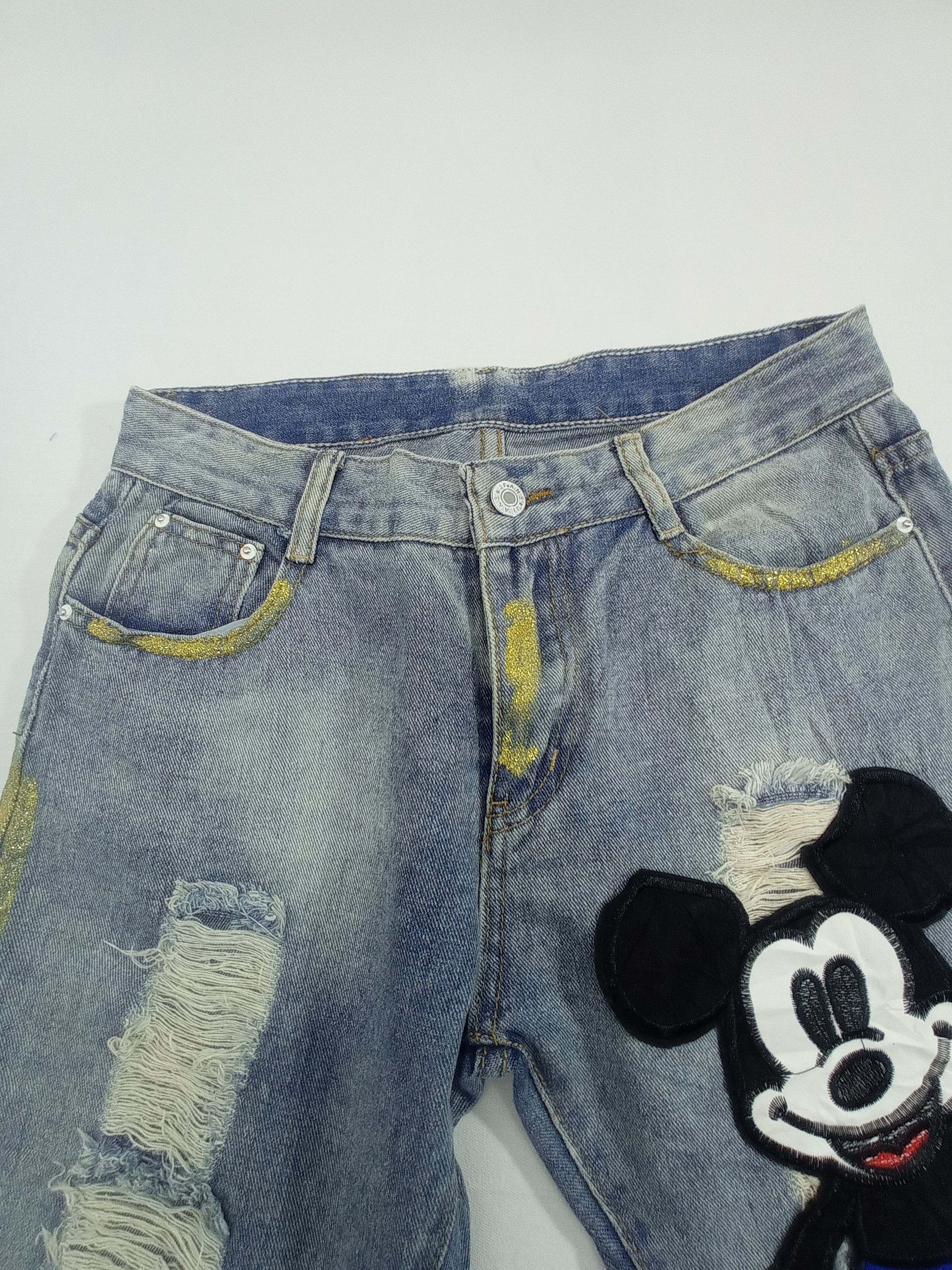Japanese Brand Japanese Mickey Mouse Custom Distressed Denim Size US 28 / EU 44 - 5 Thumbnail