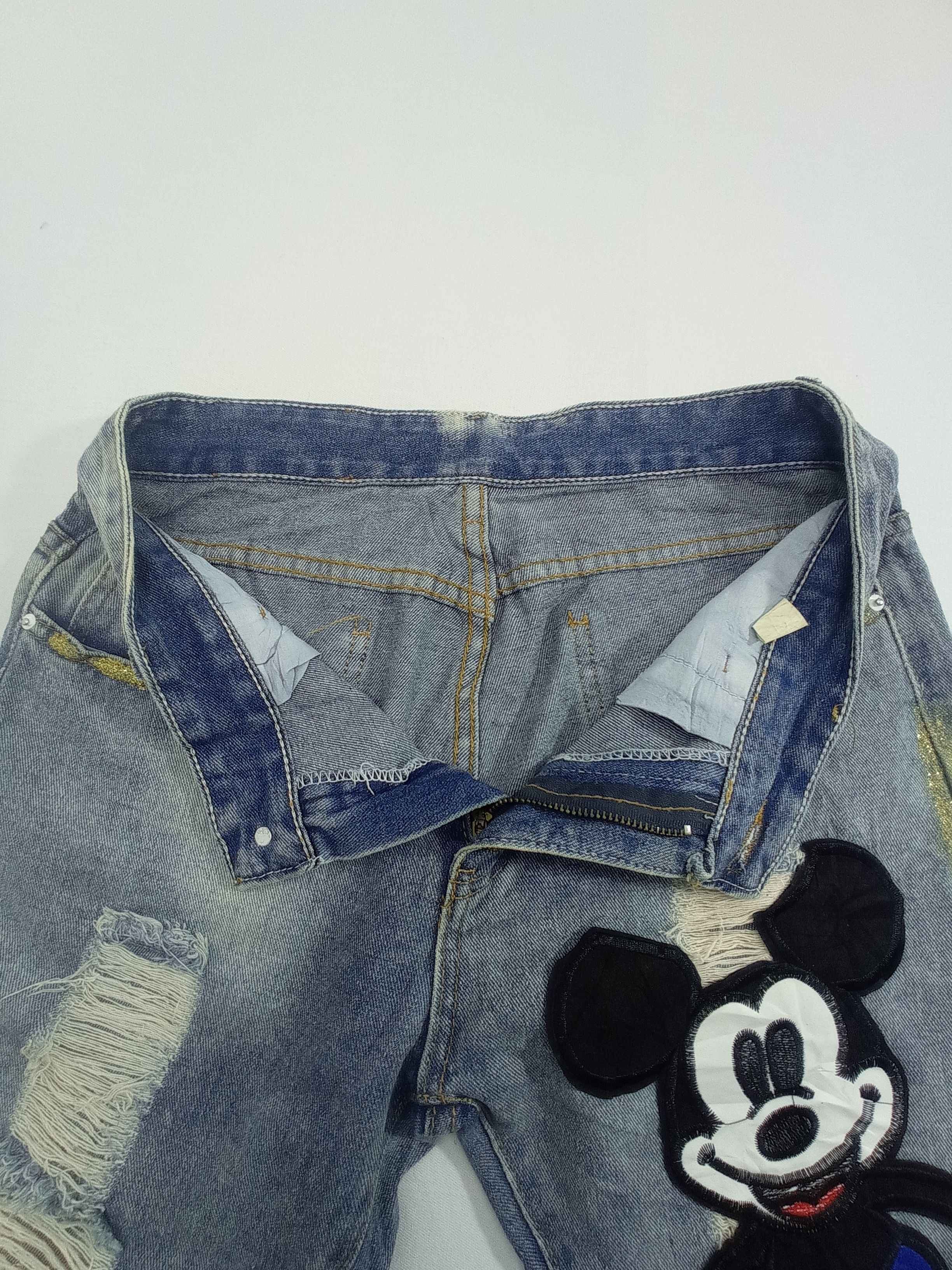 Japanese Brand Japanese Mickey Mouse Custom Distressed Denim Size US 28 / EU 44 - 3 Thumbnail