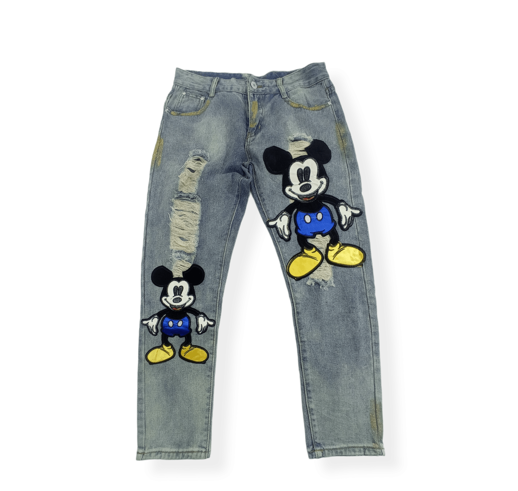 Japanese Brand Japanese Mickey Mouse Custom Distressed Denim Size US 28 / EU 44 - 1 Thumbnail