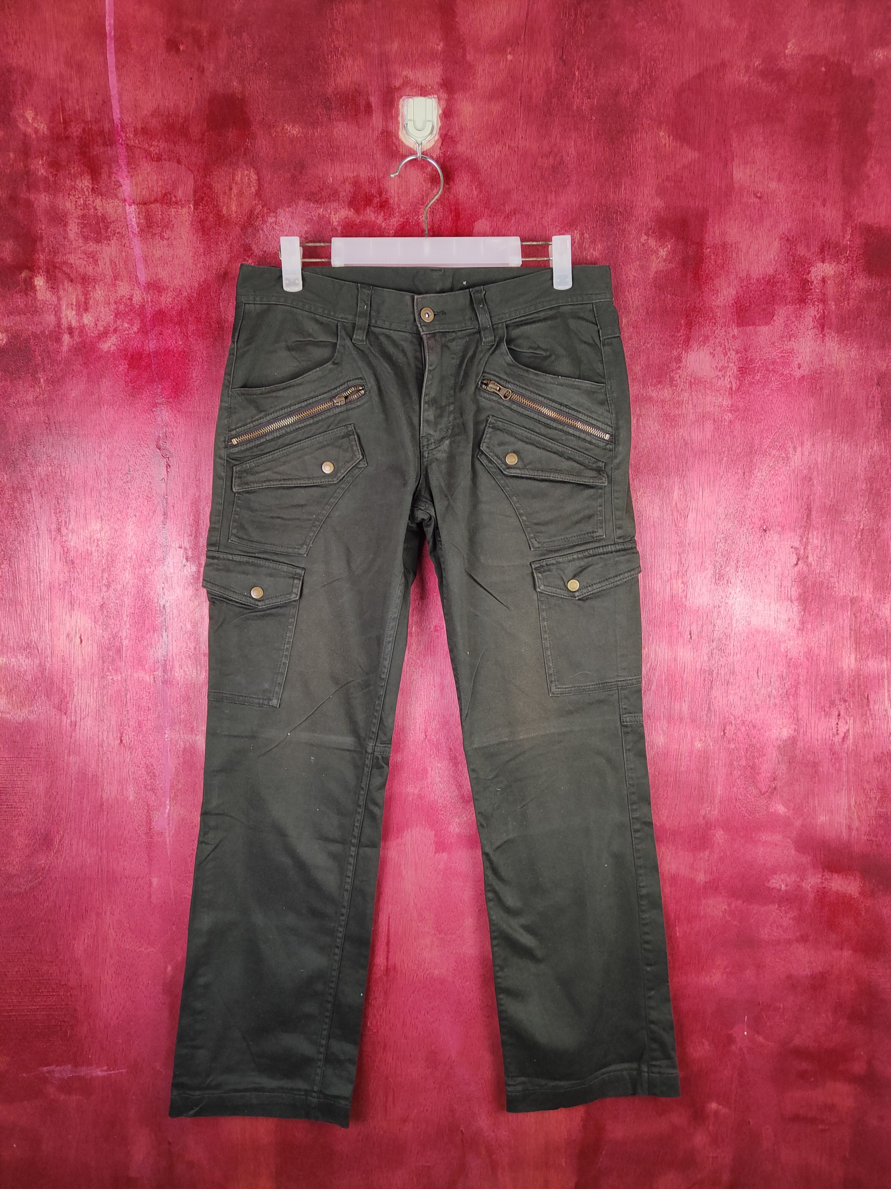 Japanese Brand Nicole Army Green Multi Pocket Tactical Cargo Pants #S602 Size US 30 / EU 46 - 1 Thumbnail