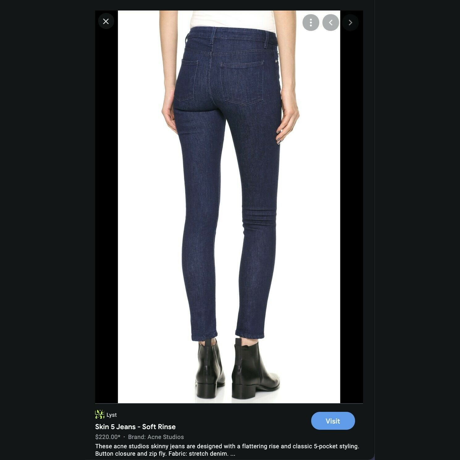 Acne Studios $220 ACNE STUDIOS JEANS, SOFT RINSE SKINNY JEANS, Size 25/32 Size 25" / US 0 / IT 36 - 3 Thumbnail