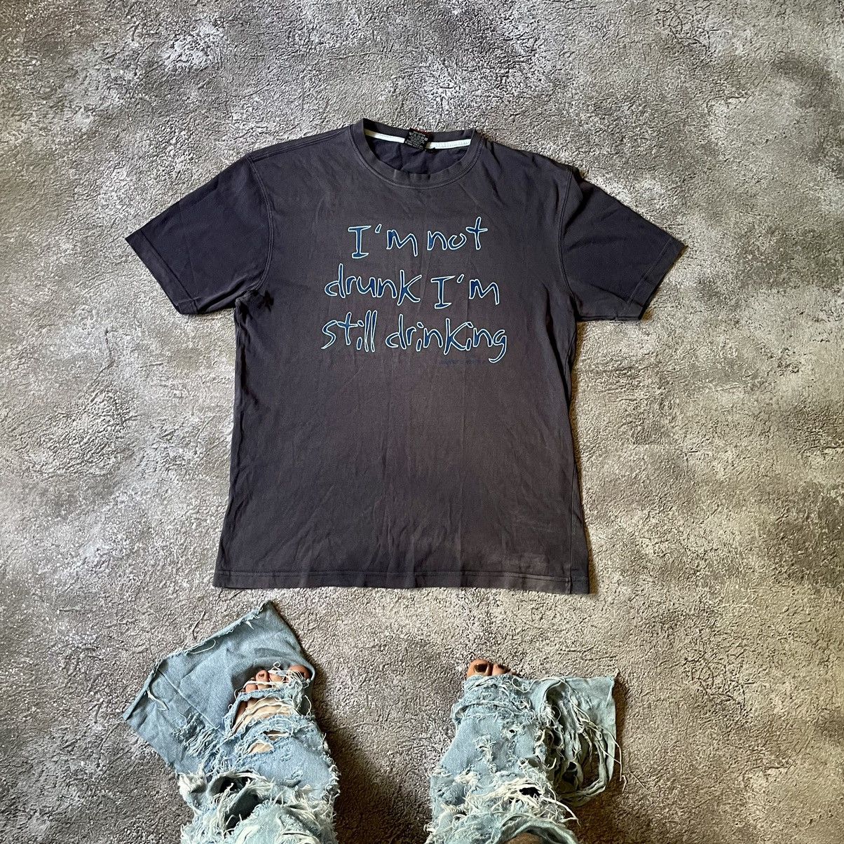 image of Humor x Vintage Y2K Adult “ I’M Not Drunk I’M Still Drink “ Buytee in Black, Men's (Size XL)