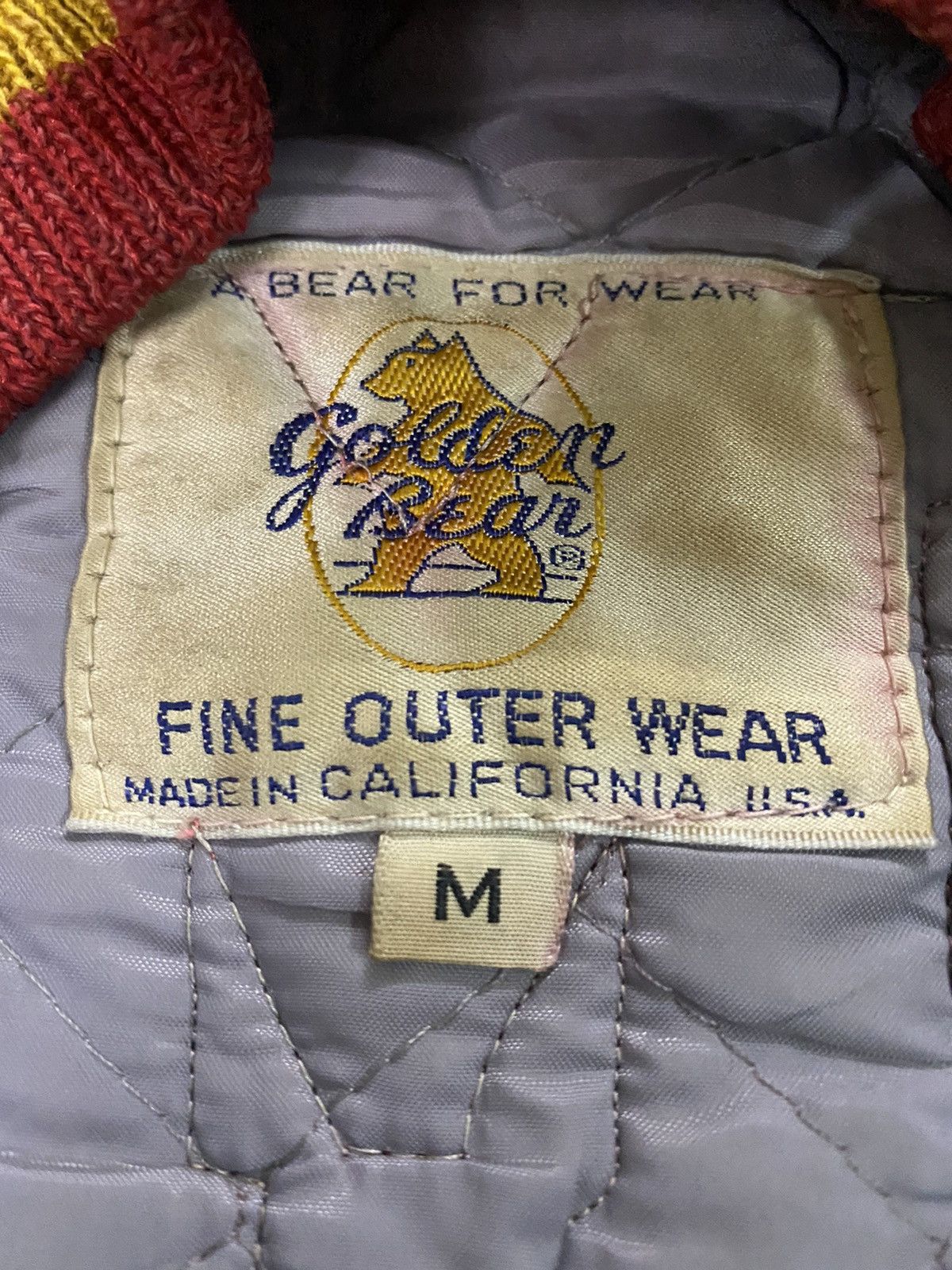 Golden Bear 🔥FinalDrop⏰Vtg 90s Golden Bear Sleeve Lather Varsity Jacket Size US M / EU 48-50 / 2 - 14 Thumbnail
