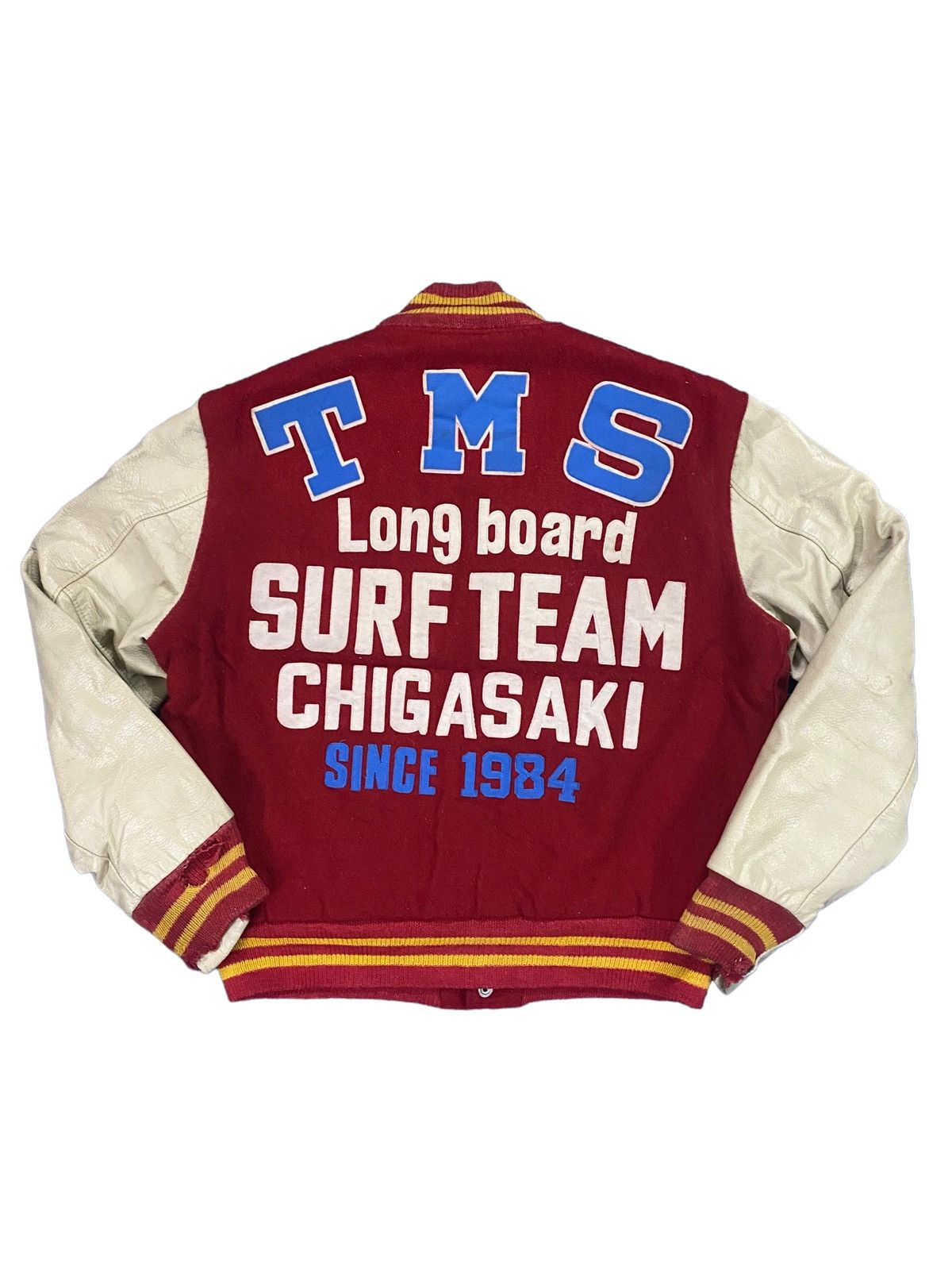 Golden Bear 🔥FinalDrop⏰Vtg 90s Golden Bear Sleeve Lather Varsity Jacket Size US M / EU 48-50 / 2 - 1 Thumbnail
