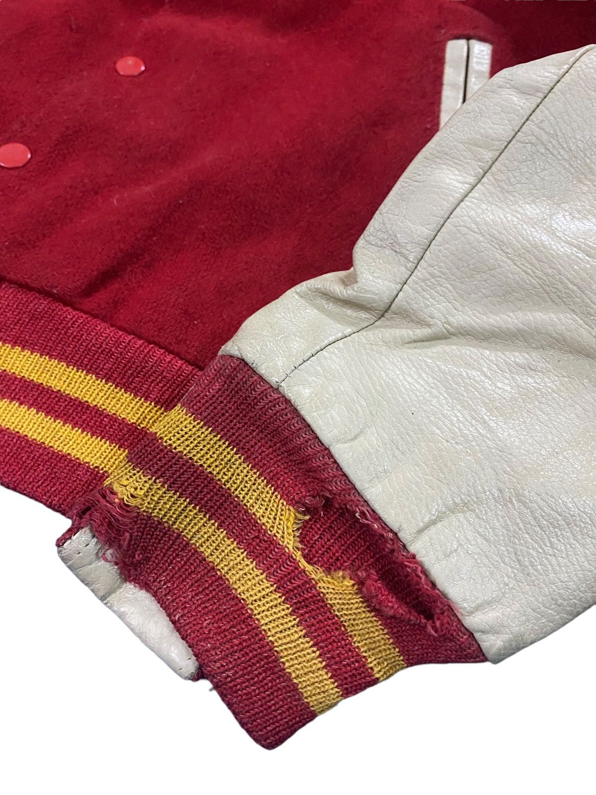 Golden Bear 🔥FinalDrop⏰Vtg 90s Golden Bear Sleeve Lather Varsity Jacket Size US M / EU 48-50 / 2 - 8 Thumbnail