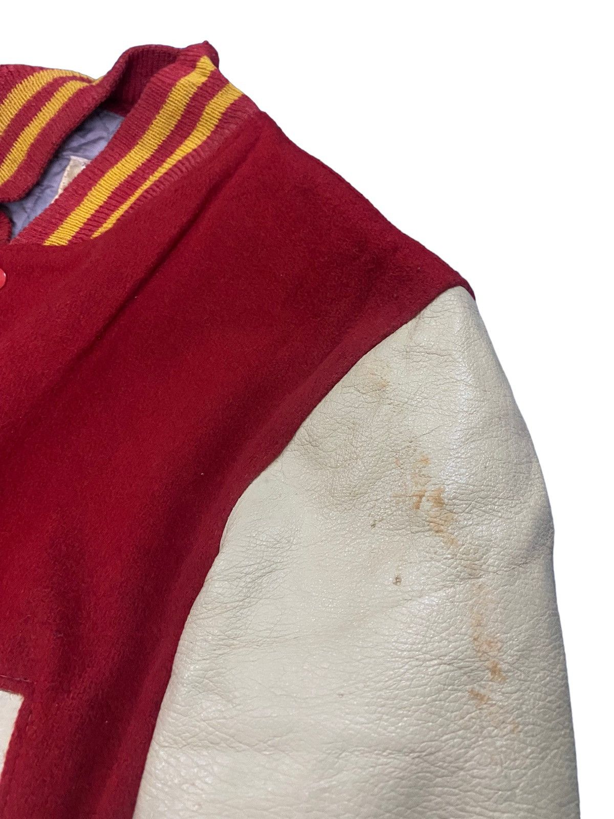 Golden Bear 🔥FinalDrop⏰Vtg 90s Golden Bear Sleeve Lather Varsity Jacket Size US M / EU 48-50 / 2 - 6 Thumbnail