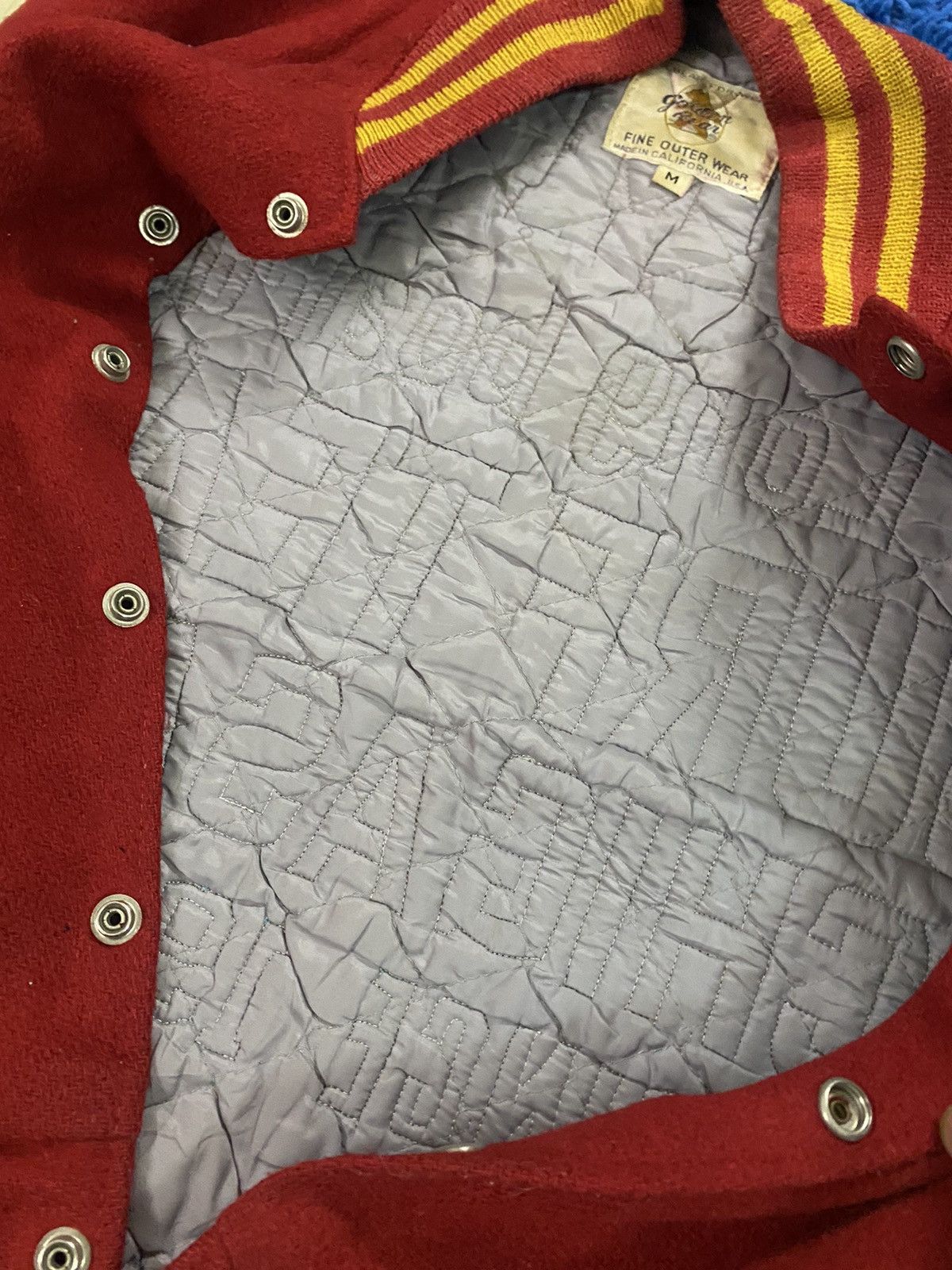 Golden Bear 🔥FinalDrop⏰Vtg 90s Golden Bear Sleeve Lather Varsity Jacket Size US M / EU 48-50 / 2 - 13 Thumbnail