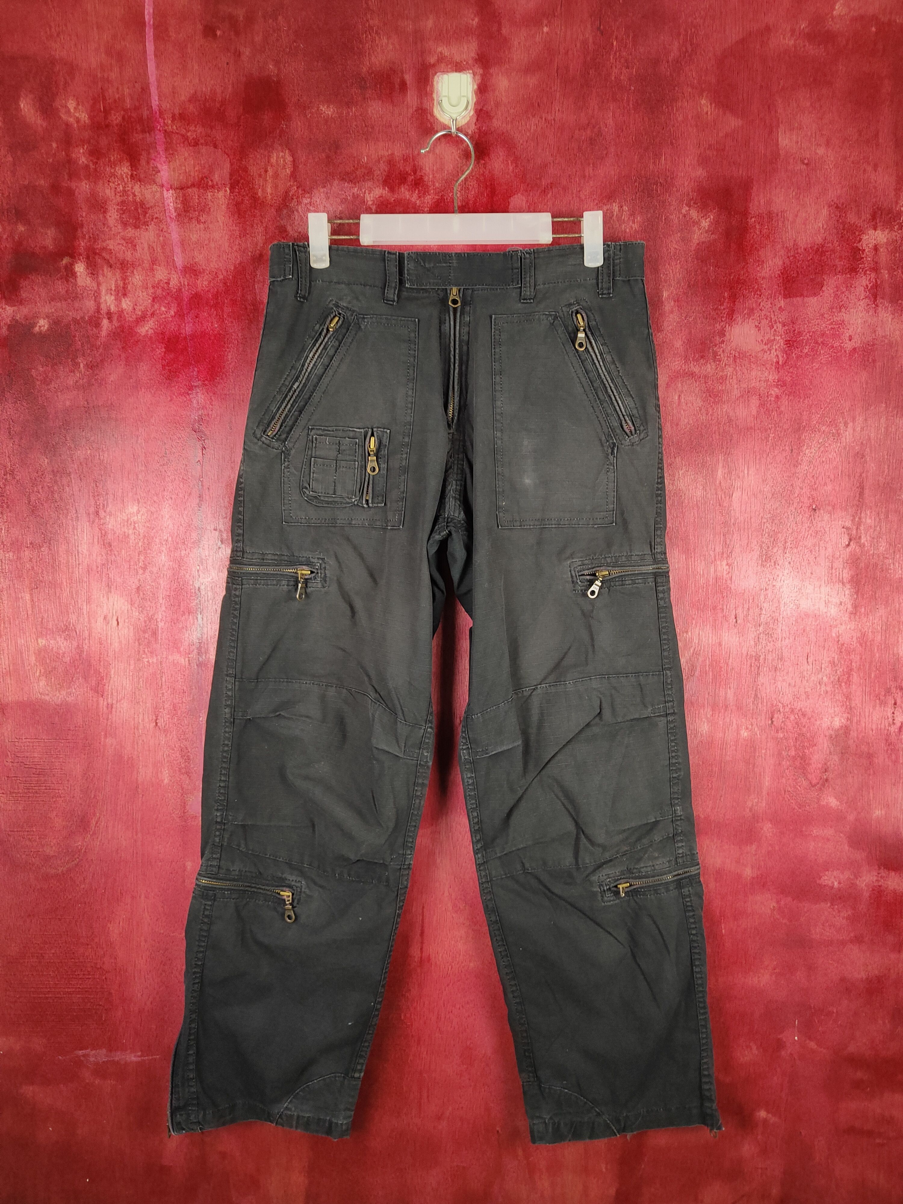If Six Was Nine DL Peace-Corps Black Multi Pocket Tactical Cargo Pants #S603 Size US 31 - 1 Thumbnail