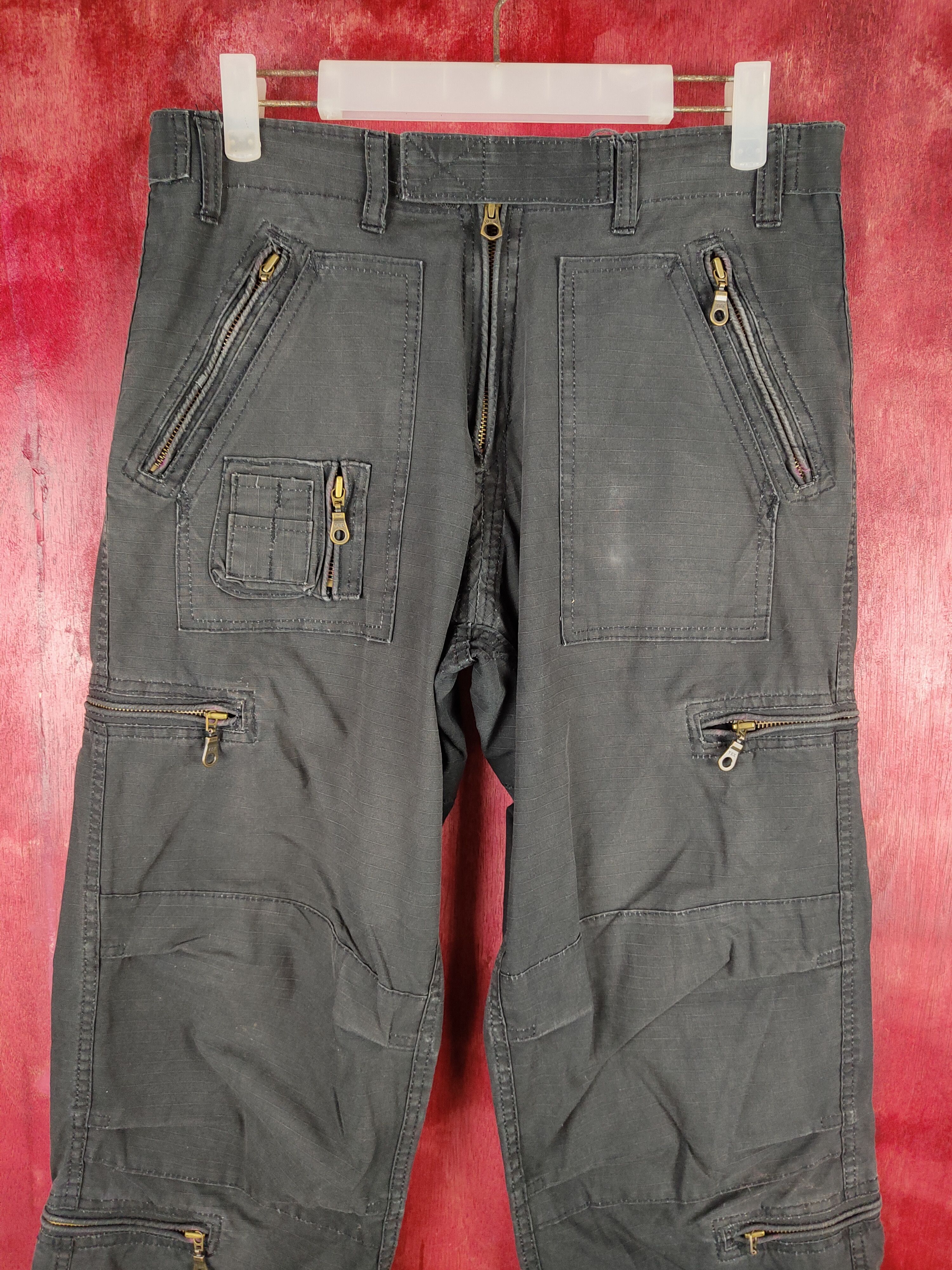 If Six Was Nine DL Peace-Corps Black Multi Pocket Tactical Cargo Pants #S603 Size US 31 - 2 Thumbnail