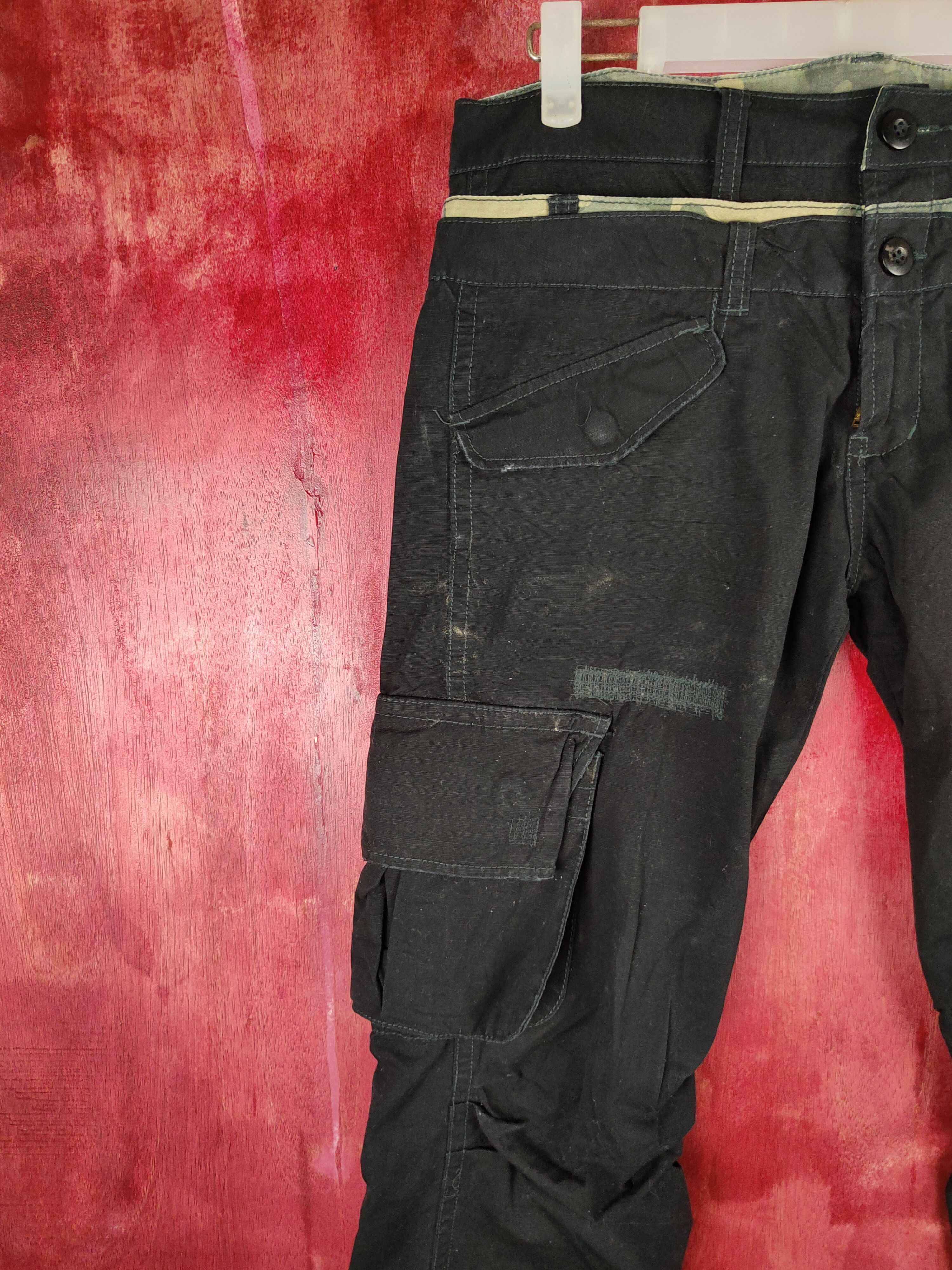 If Six Was Nine DL Tettsup Double waist Black Multi Pocket Cargo Pants #S605 Size US 28 / EU 44 - 3 Thumbnail
