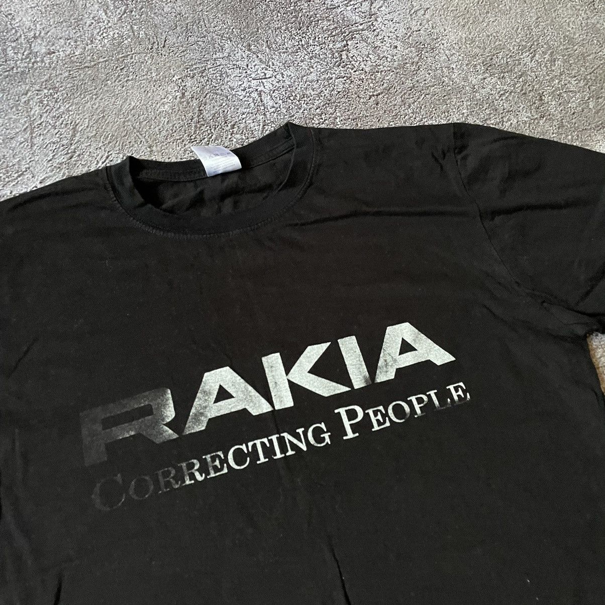 Vintage Vintage Y2K Rakia Graphic Tee Faded Black Streetwear Slim XL Size US XL / EU 56 / 4 - 6 Thumbnail