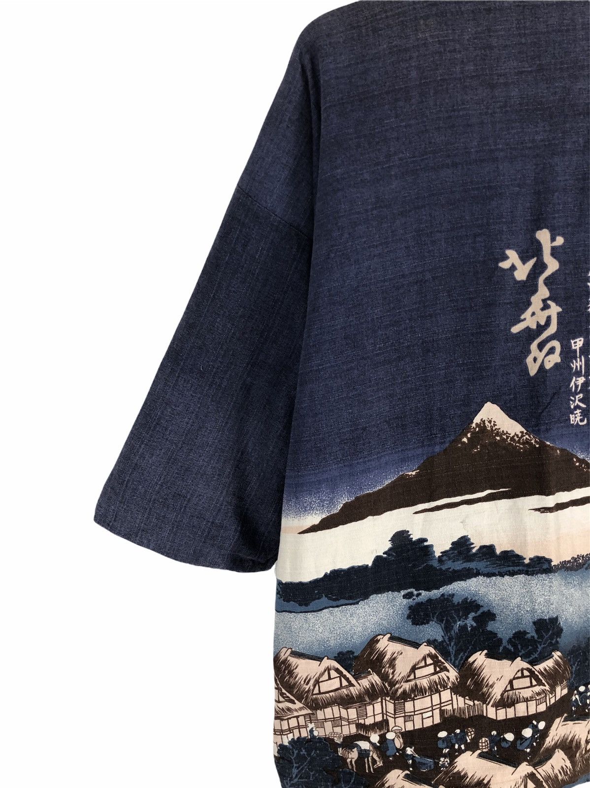 Indigo × Vintage Mountain Graphic Kimono Hanten Jacket Size US L / EU 52-54 / 3 - 3 Thumbnail