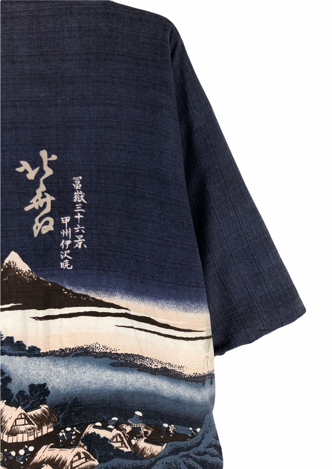 Indigo × Vintage Mountain Graphic Kimono Hanten Jacket Size US L / EU 52-54 / 3 - 4 Thumbnail