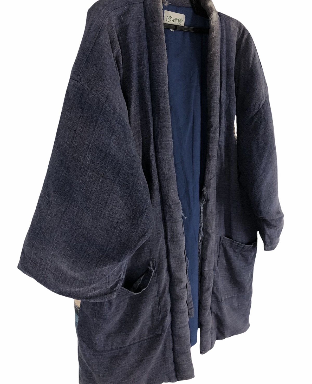 Indigo × Vintage Mountain Graphic Kimono Hanten Jacket Size US L / EU 52-54 / 3 - 5 Thumbnail