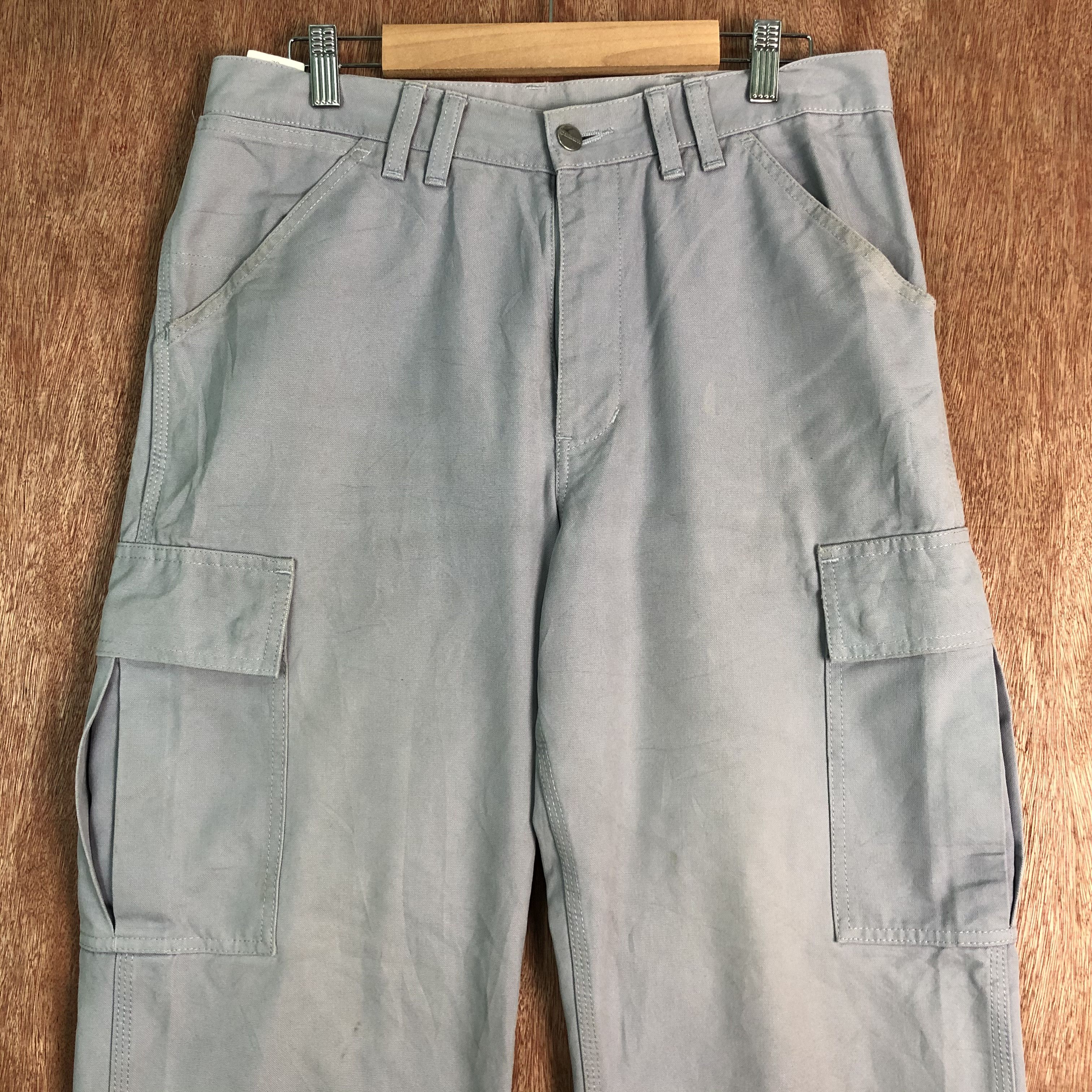 Carhartt DLL CarHart Grey Multipocket workers Cargo Pants #C109 Size US 31 - 2 Thumbnail