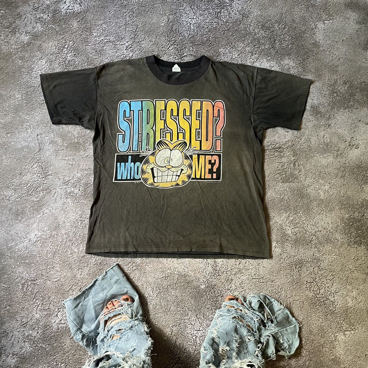 Vintage Vintage 90s Garfield Distressed Graphic Tee Y2K Grunge L Size US L / EU 52-54 / 3 - 1 Thumbnail