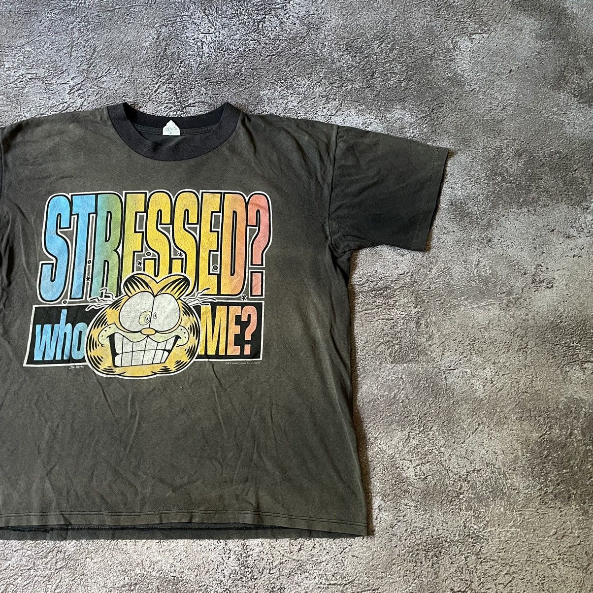 Vintage Vintage 90s Garfield Distressed Graphic Tee Y2K Grunge L Size US L / EU 52-54 / 3 - 4 Thumbnail