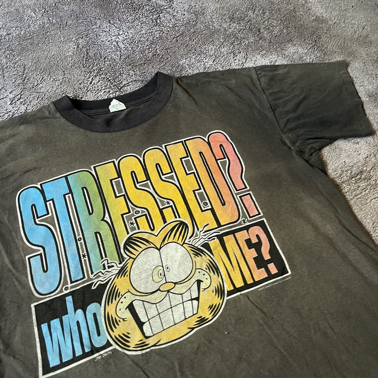 Vintage Vintage 90s Garfield Distressed Graphic Tee Y2K Grunge L Size US L / EU 52-54 / 3 - 6 Thumbnail