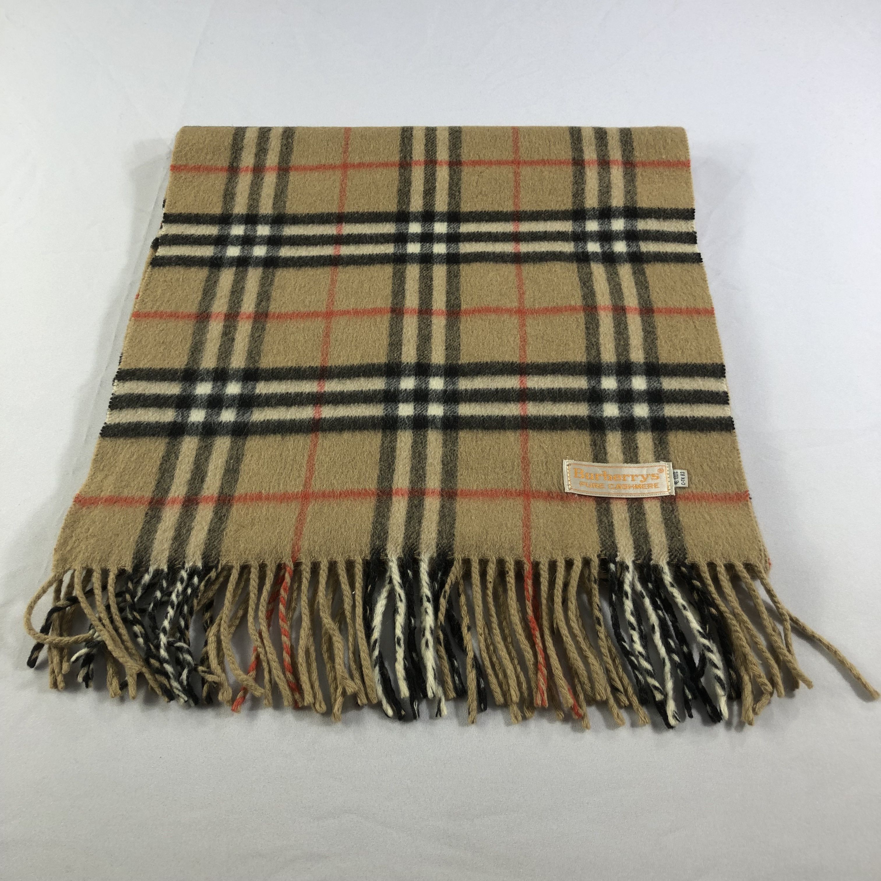 Burberry Burberrys Tan Nova Check Cashmere Scarf Muffler V1478 Size ONE SIZE - 2 Thumbnail